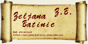 Željana Batinić vizit kartica